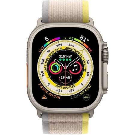 Montre Connectée Apple Watch Ultra M/L 2 Montre Connectée Apple Watch Ultra Bracelet Trail Jaune/Beige M/L